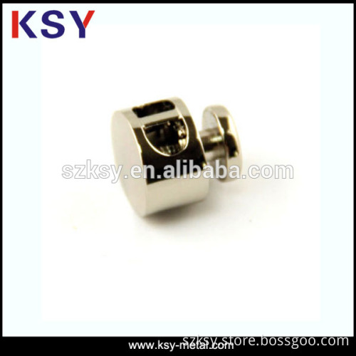 2- hole custom metal stopper with clothing